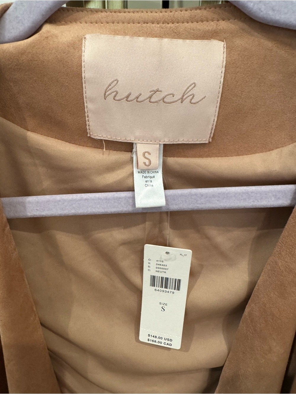 Hutch Rose-Tan Suede Open-Front Blazer - Picture 5 of 6